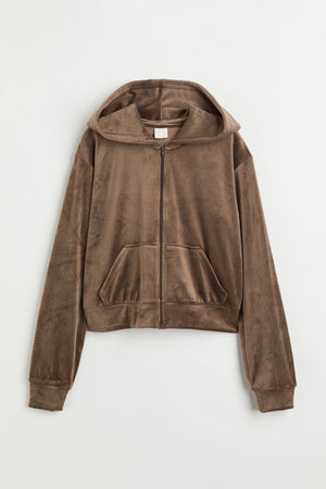 Velour Hooded Jacket