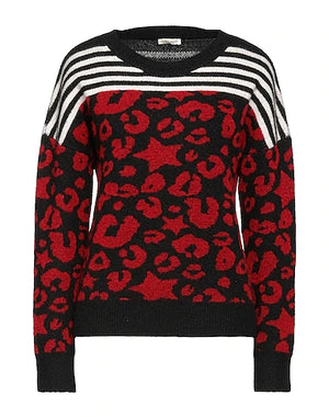 FRACOMINA Sweater Black 74% Recycled polyester, 15% Nylon, 6% Wool, 5% Elastane, Synthetic fibers