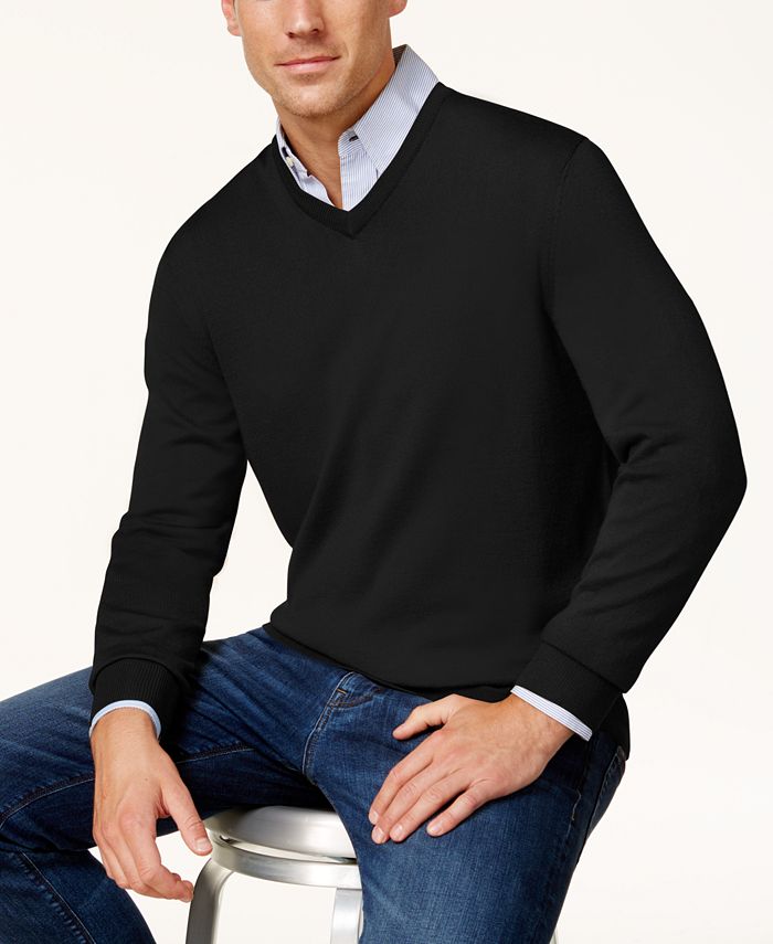 Club Room - Men's Regular-Fit Solid V-Neck Sweater
