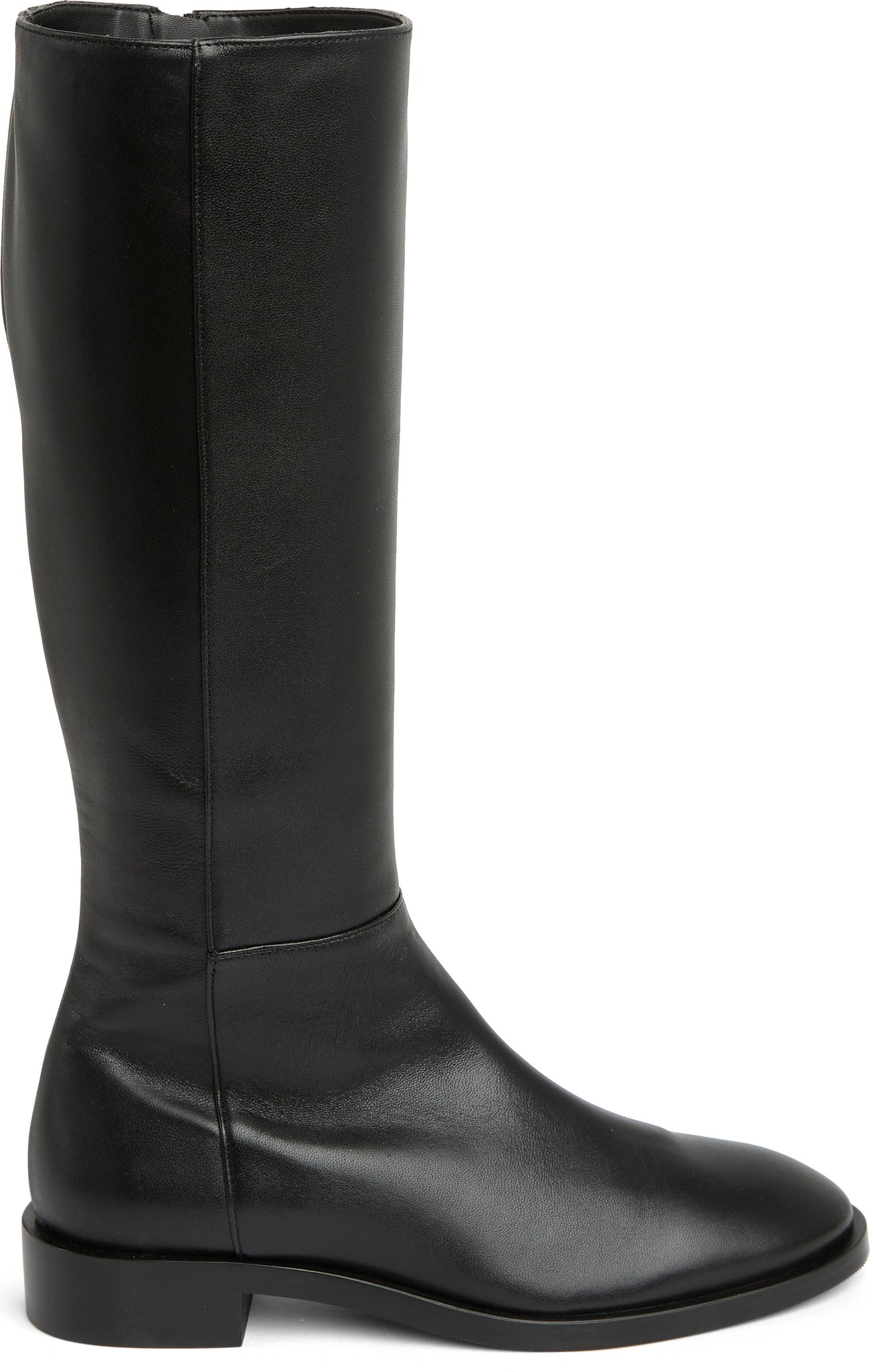 STUART WEITZMAN Keelan Zip Leather Boot, Main, color, BLACK