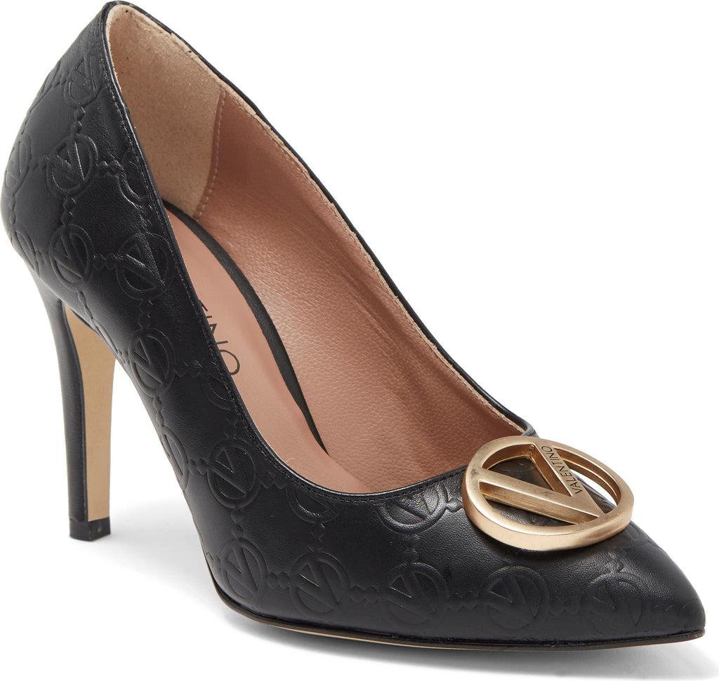 VALENTINO BY MARIO VALENTINO Clara Logo Pump, Main, color, BLACK