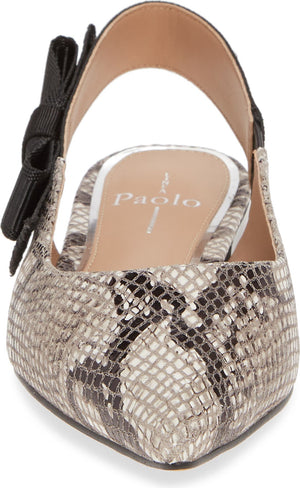 LINEA PAOLO Darcy II Slingback Flat, Main, color, WHITE/ BLACK/ TAUPE LEATHER