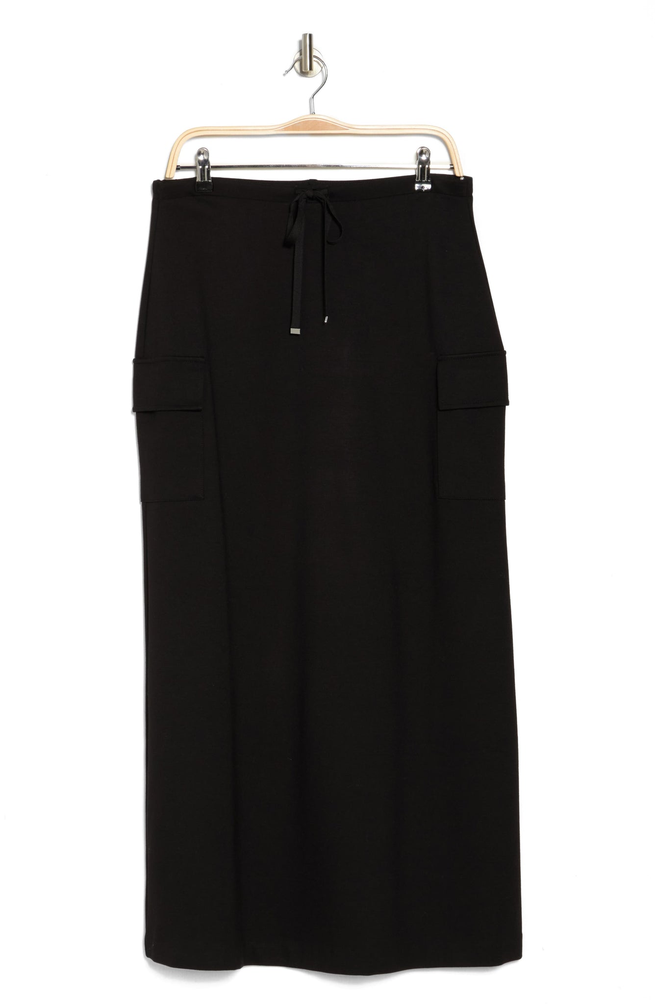 Adrianna Papell Drawstring Cargo Skirt, Alternate, color, BLACK