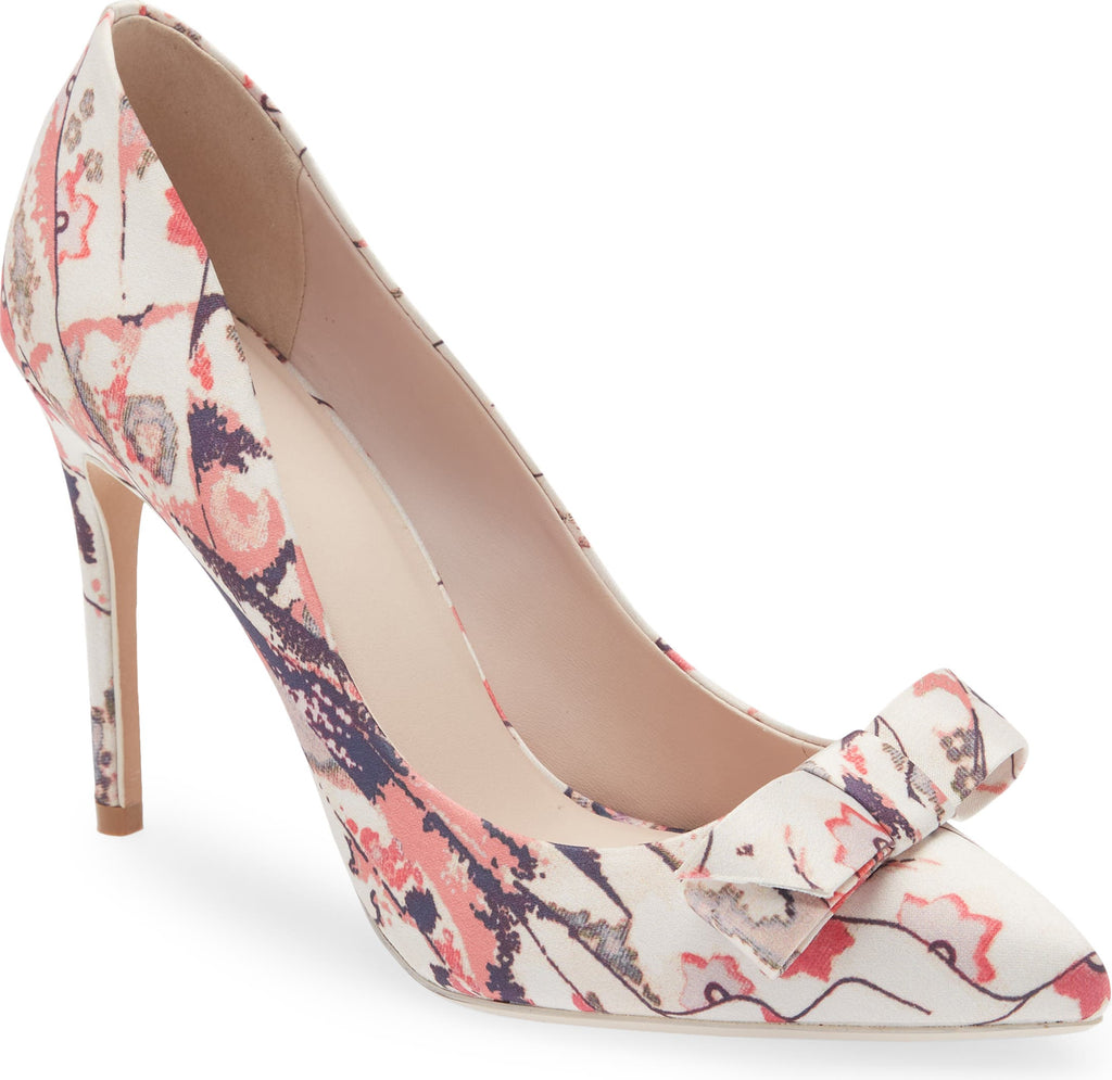 TED BAKER LONDON Zafiip Bow Pointed Toe Pump, Main, color, NATURAL