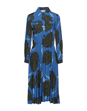 BIANCOGHIACCIO Midi dress Dark blue 100% Viscose