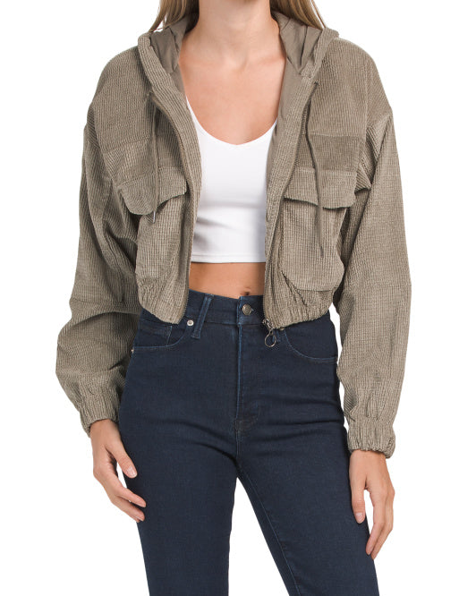 Crop Jacket With Cargo Pockets