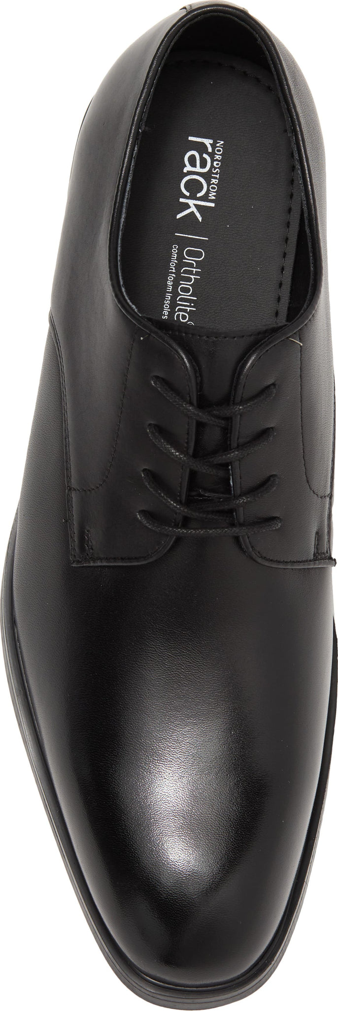 NORDSTROM RACK Gavin Plain Toe Leather Derby, Alternate, color, BLACK