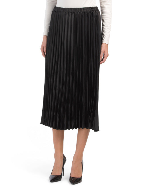 Montreal Satin Pleated Skirt