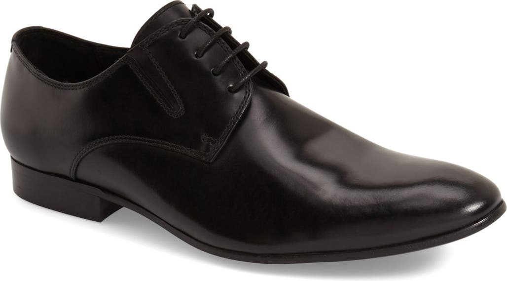 KENNETH COLE REACTION Kenneth Cole New York 'Mix-Er' Plain Toe Derby, Main, color, BLACK LEATHER