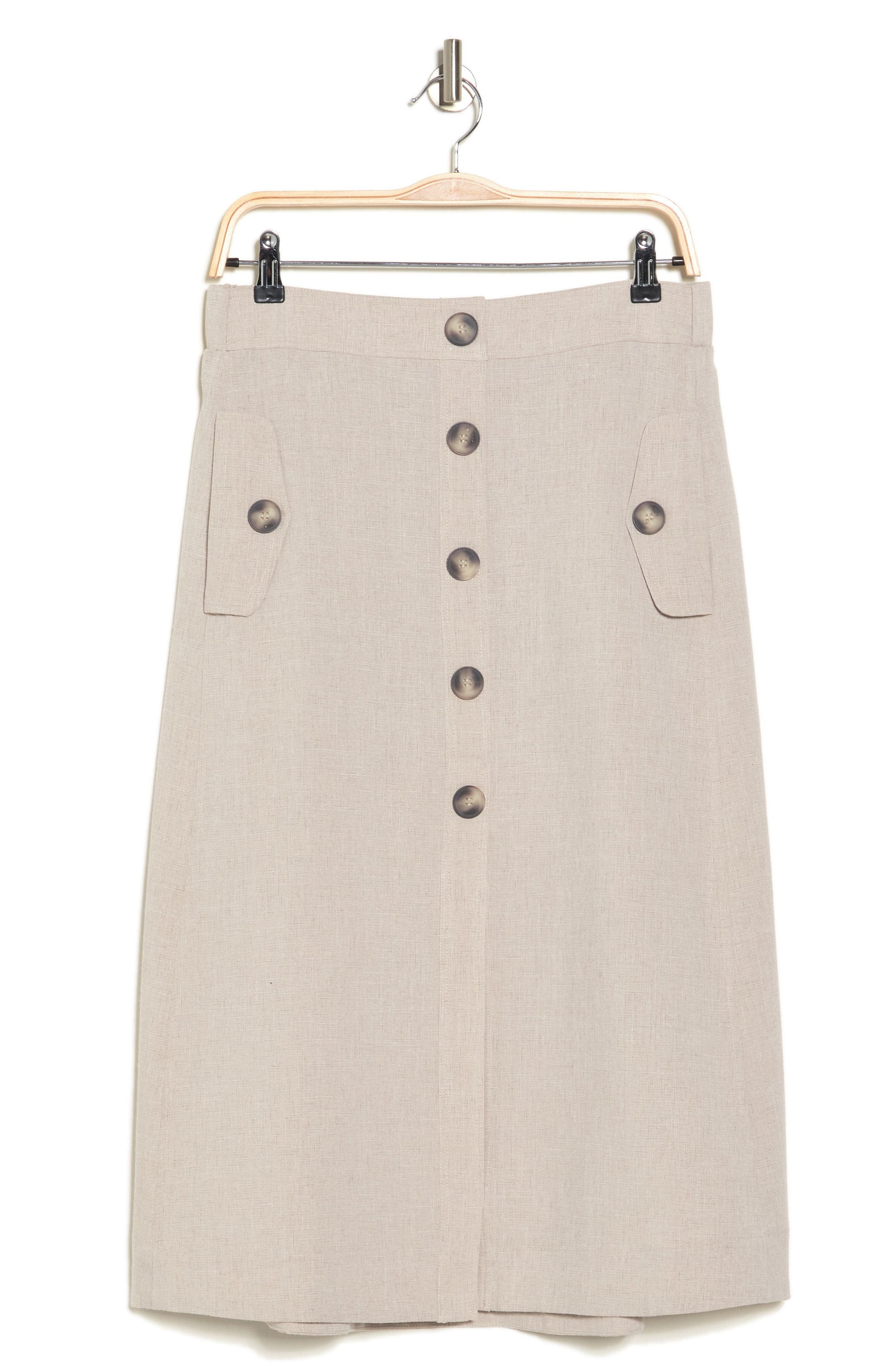 Adrianna Papell Button Front Utility Skirt, Main, color, FLAX