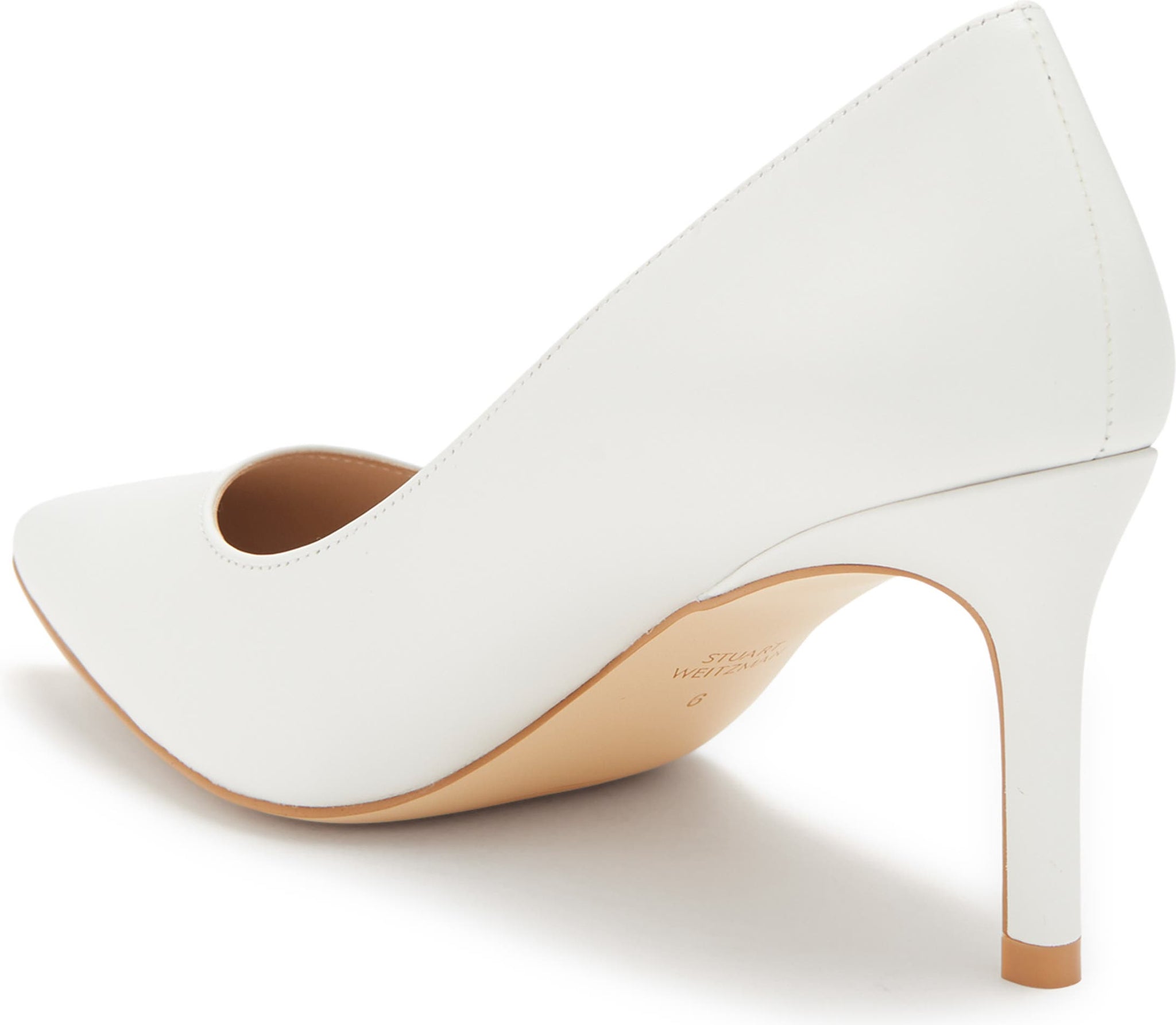 STUART WEITZMAN Leigh 75 Pointed Toe Pump, Alternate, color, WHITE.