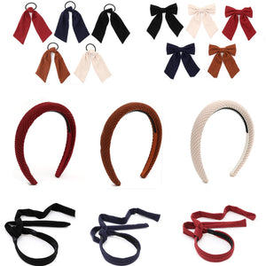 Fashion New girls Plaid cordury Hair large bow pony style padded headbands HAIR ACCESSORIES