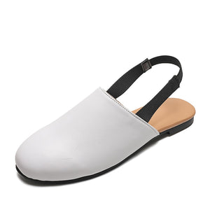 Kids Slipper Spring Summer White Gold Brown Leather Sling Back Boys Girls Size 21-42 Hot