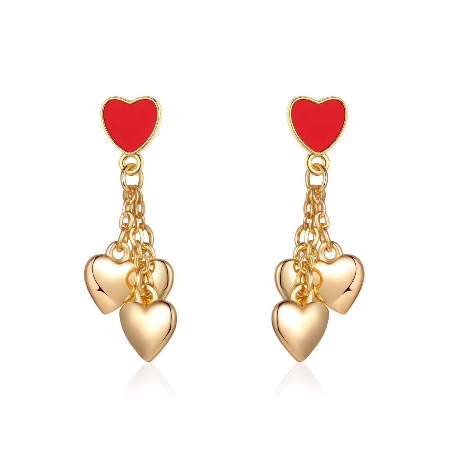 New 2021 Signature Rose Pave Heart Stud Earrings for Women Female Modern Fashion Jewelry Korea Style