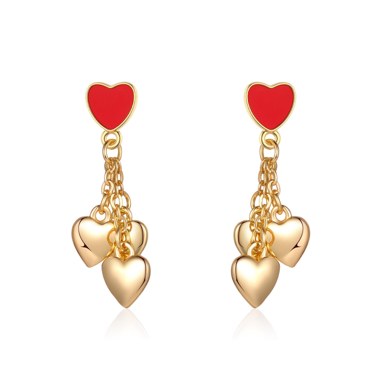 New 2021 Signature Rose Pave Heart Stud Earrings for Women Female Modern Fashion Jewelry Korea Style