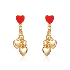 New 2021 Signature Rose Pave Heart Stud Earrings for Women Female Modern Fashion Jewelry Korea Style