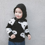 New 2022 Baby Boys Girl Clothes Cute Cartoon Cotton Knitting Fashion Children Black White Bear Sweater Boys Cardigan Kids Coat