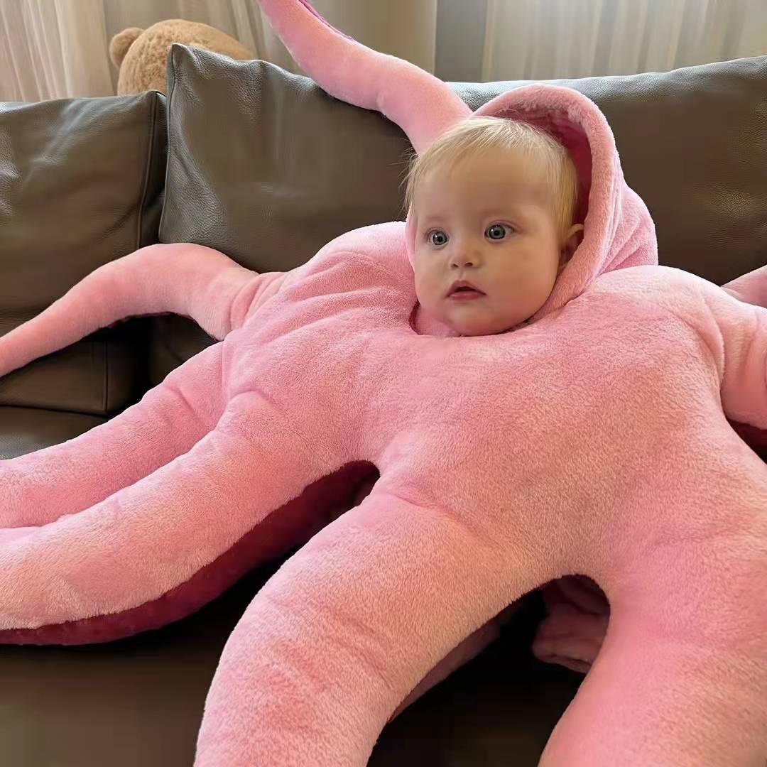 Octopus Stuffed Animal Cute Baby Octopus Costume Wearable Jumbo Large Octopus Plush Toy Birthday Party Gifts for Kids Girls Boys