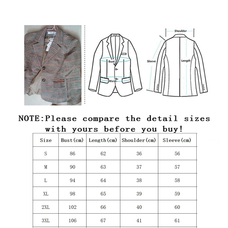 Vangull British Style Slim women Plaid Blazers Patch Elbow Patchwork Women Classic Suit Coat Formal Lady Single Breasted Outwear