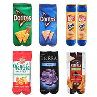 Women's Creative Happy Foods Potato Chips Printing Snack Candy Knee Socks Funny Harajuku Casual Fashion Long Sokken Dropship