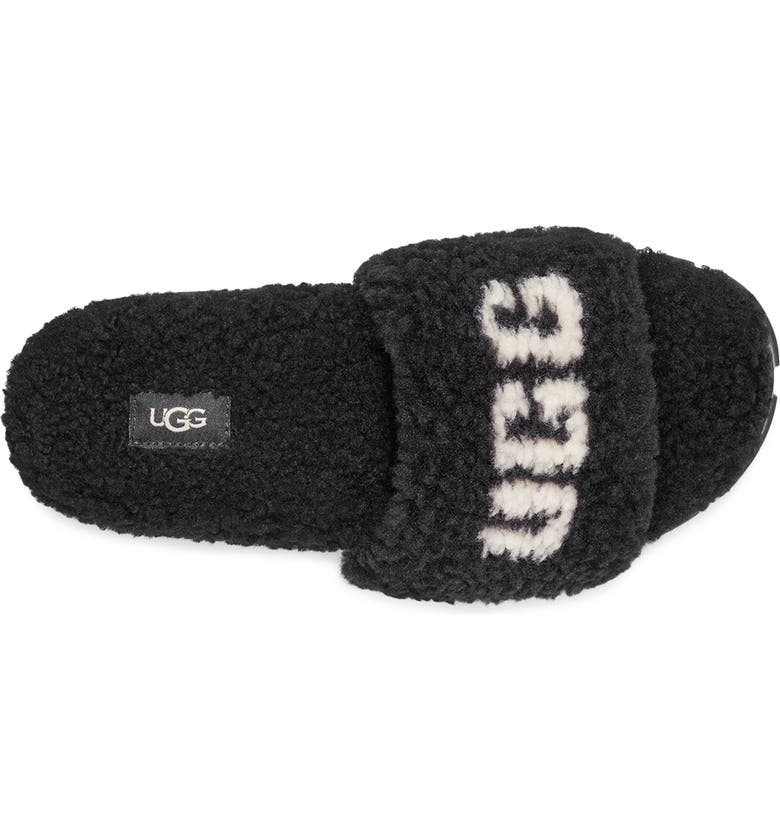 UGG® Cozetta Graphic Curly Genuine Shearling Lined Slide Sandal (Women)