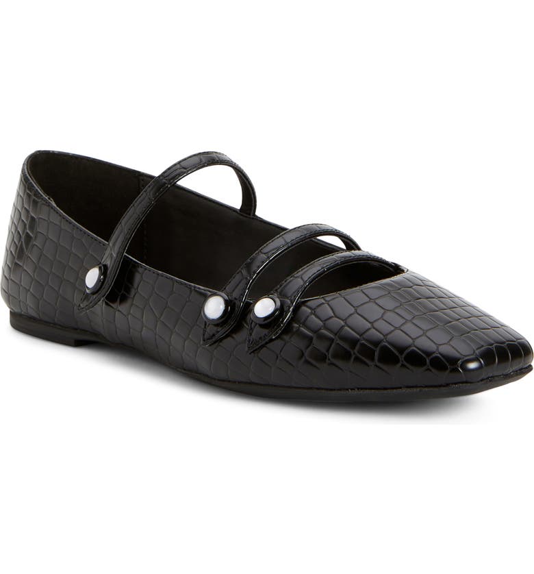 KATY PERRY The Evie Croc Embossed Button Flat