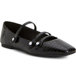 KATY PERRY The Evie Croc Embossed Button Flat