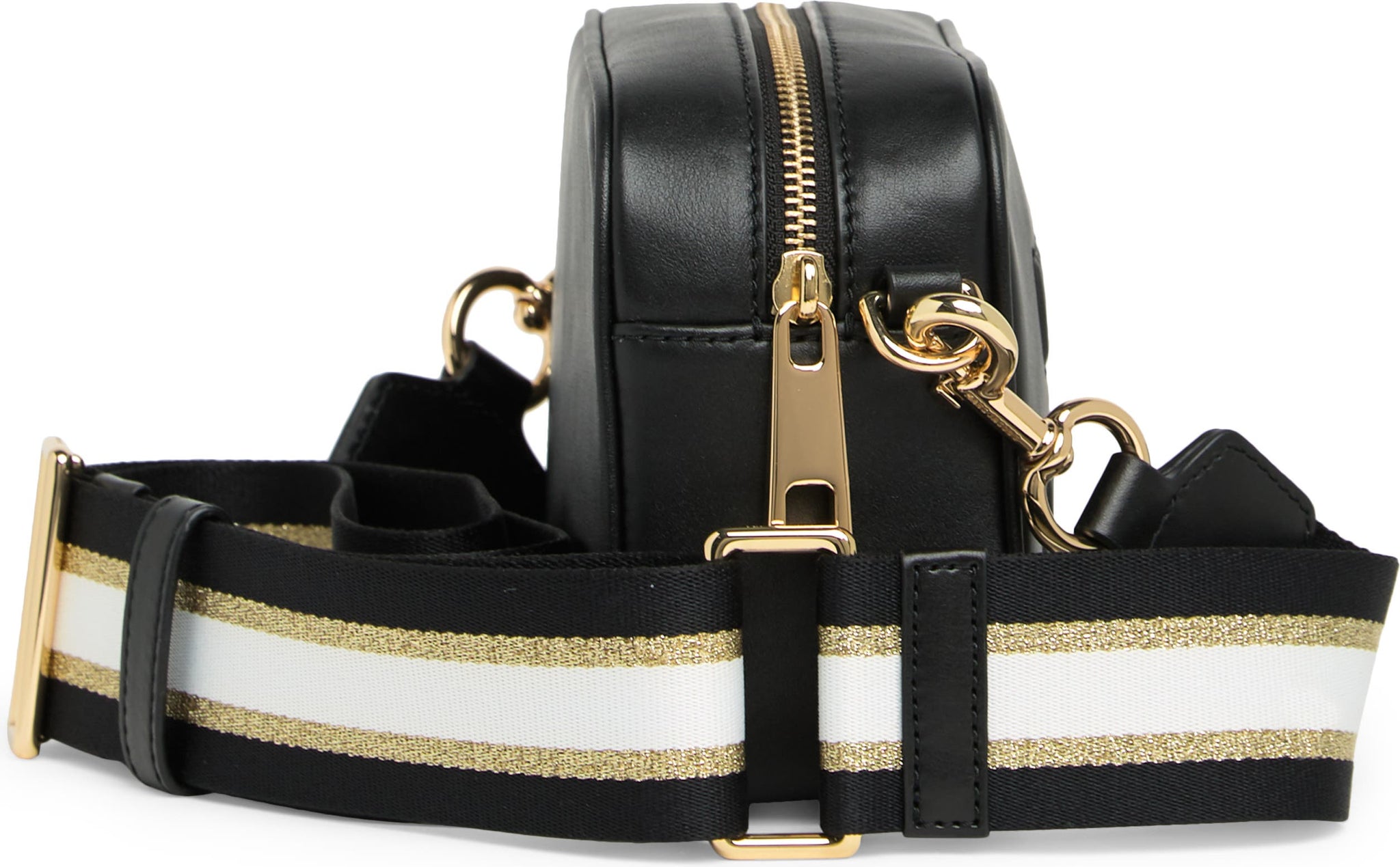 Marc Jacobs Flash Leather Camera Crossbody Bag, Alternate, color, BLACK/ GOLD