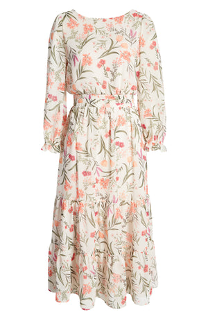 ELIZA J Floral Long Sleeve Midi Dress, Alternate, color, PINK