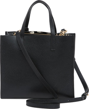 MARC JACOBS Mini Grind Coated Leather Tote, Alternate, color, BLACK