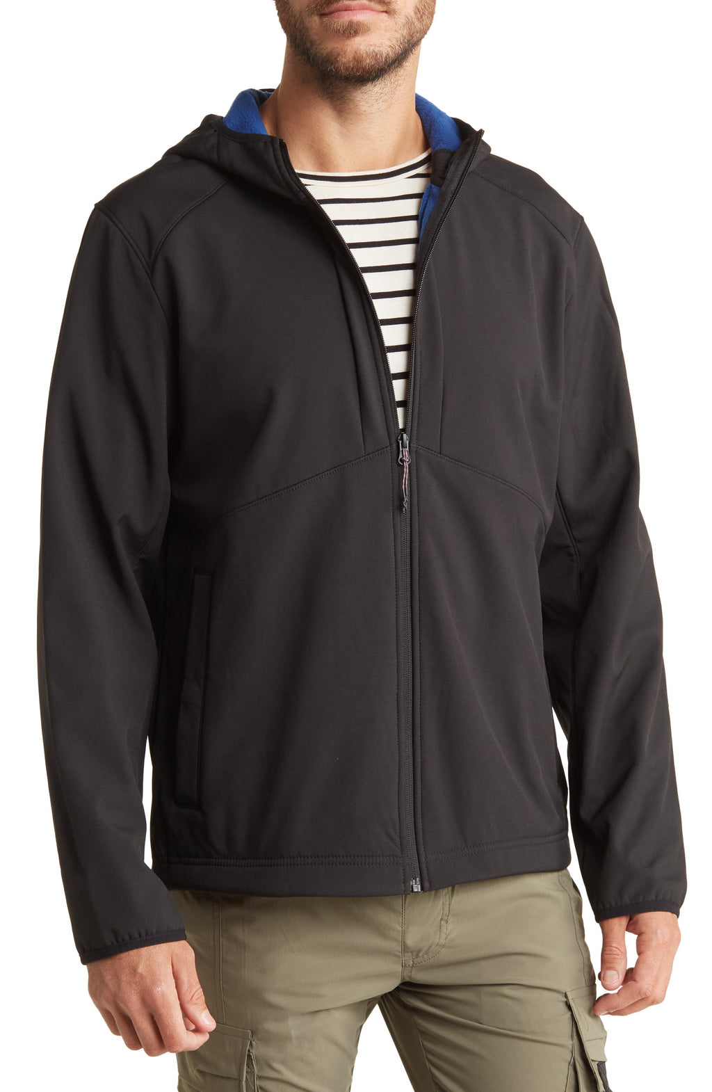 HAWKE & CO Flex Soft Shell Hooded Jacket, Main, color, BLACK