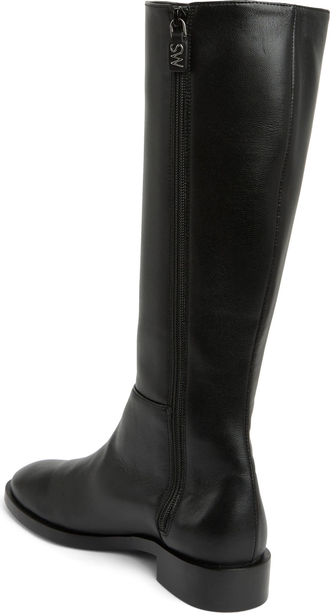 STUART WEITZMAN Keelan Zip Leather Boot, Main, color, BLACK