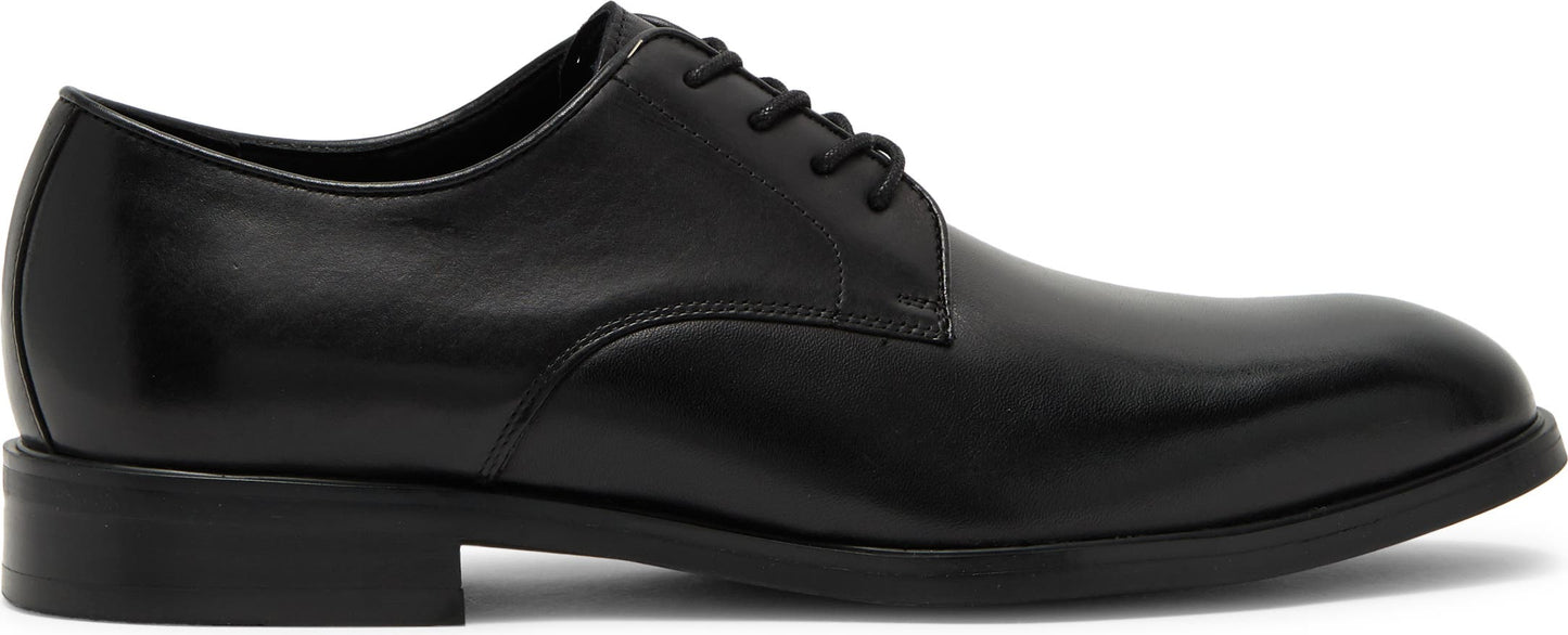 NORDSTROM RACK Gavin Plain Toe Leather Derby, Alternate, color, BLACK