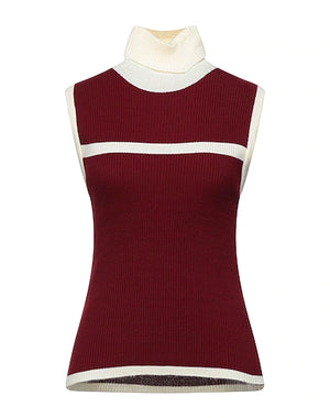 FORNARINA Turtleneck Burgundy 35% Viscose, 30% Polyamide, 25% Modal, 10% Elastane