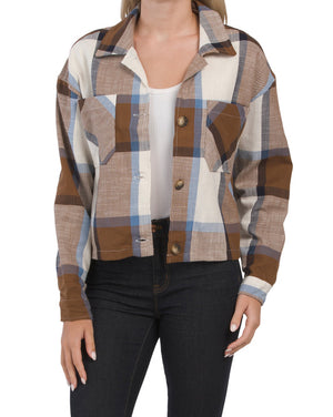 Plaid Crop Shacket