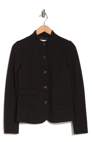 BY DESIGN Lee Button Front Blazer, Alternate, color, BLACK