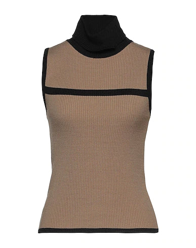 FORNARINA Turtleneck Khaki 35% Viscose, 30% Polyamide, 25% Modal, 10% Elastane