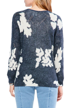 NIC+ZOE Scattered Floral Cotton Blend Sweater