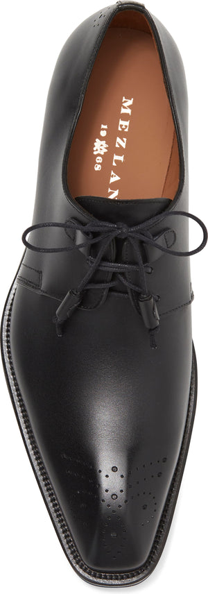 MEZLAN Aviator Cap Toe Shoe, Alternate, color, BLACK