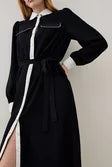 Contrast Twill Trimmed Midi Shirt Dress