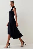 Soft Tailored High Low Midi Dress