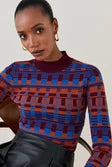 Broken Striped Jacquard Knit Top