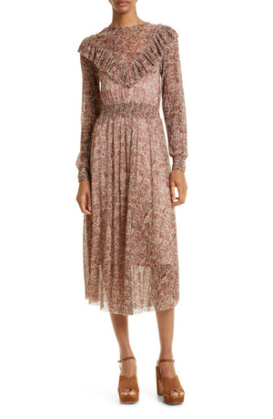 TED BAKER LONDON Debbix Floral Long Sleeve Fit & Flare Dress