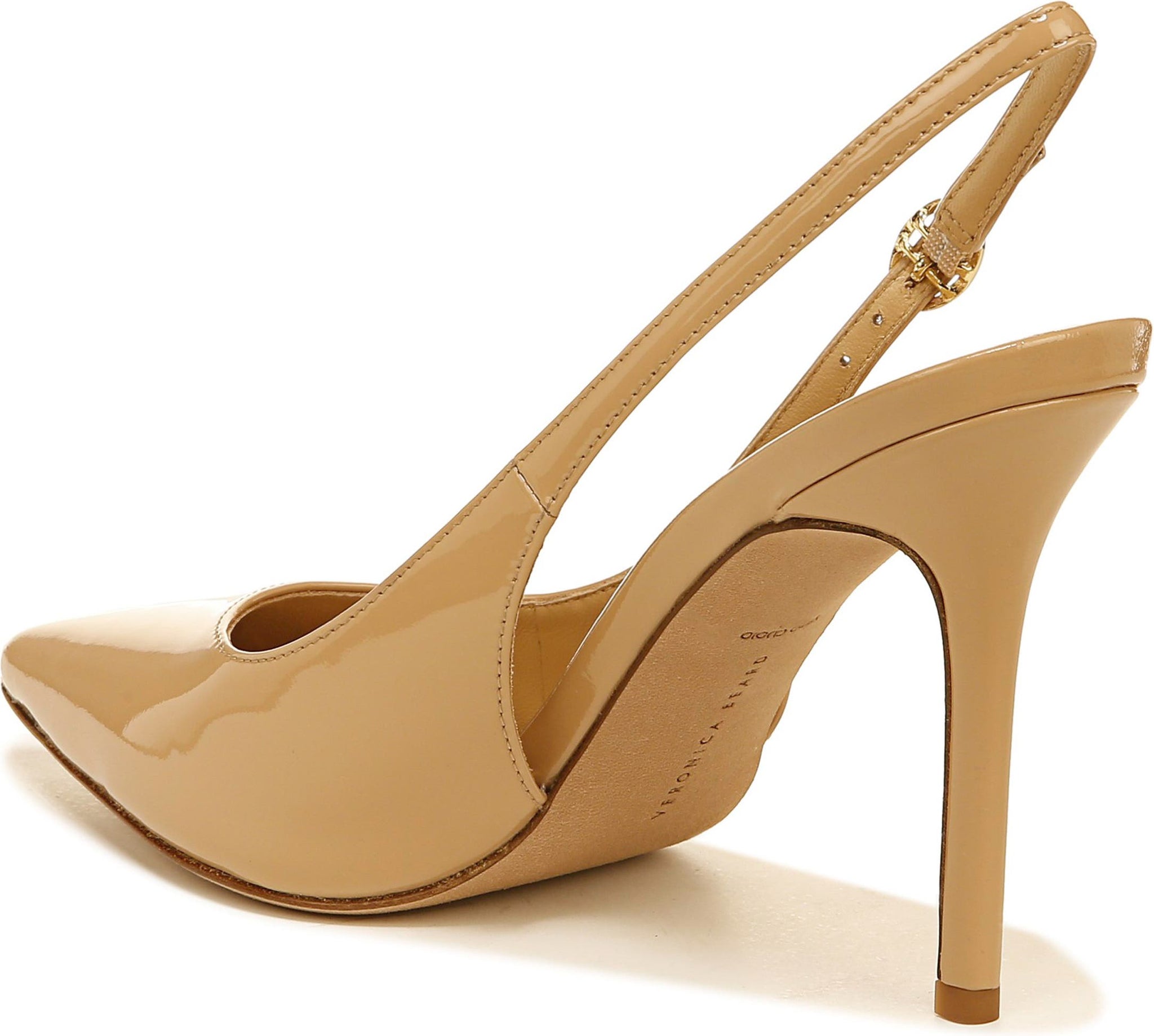 Veronica Beard Lisa Slingback Pointed Toe Pump, Alternate, color, SAND PATENT LEATHER