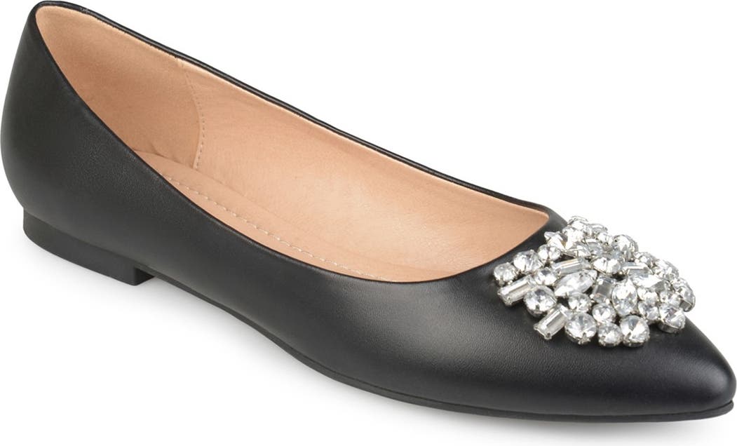 JOURNEE COLLECTION JOURNEE Renzo Embellished Flat, Main, color, BLACK