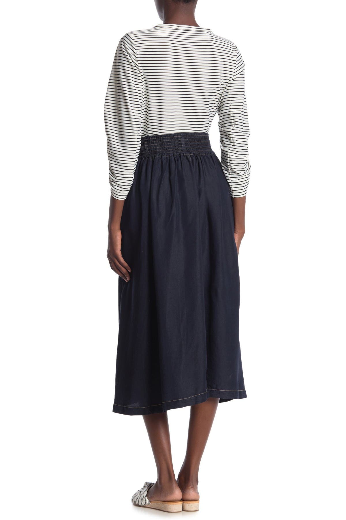 Donna Karan New York Pull-On Cargo Skirt, Alternate, color, DARK INDIGO