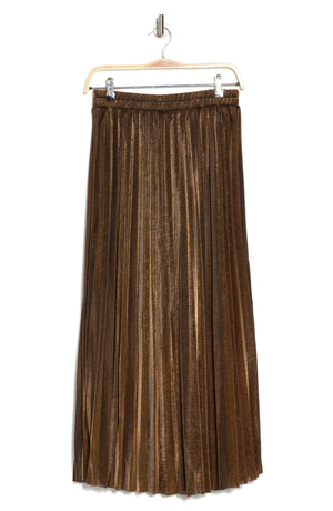 DR2 BY DANIEL RAINN Lamè Pleated Midi Skirt, Alternate, color, ROOT BEER