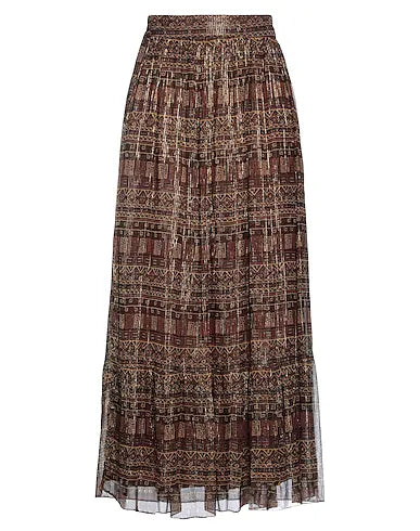 MAISON HOTEL Maxi Skirts Brown 93% Viscose, 7% Polyamide