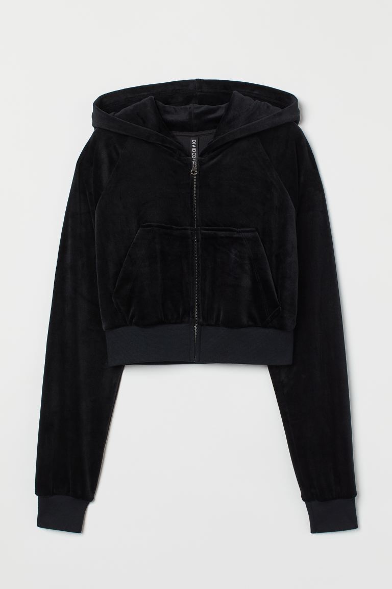 Velour Crop Hoodie