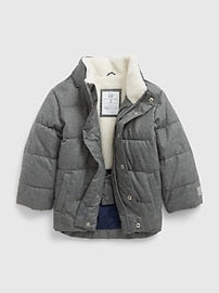 View large product image 3 of 3. Toddler Sherpa-Lined Puffer Jacket